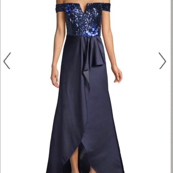 Aidan Mattox Sequin Off-The-Shoulder Dress - Picture 3 of 4